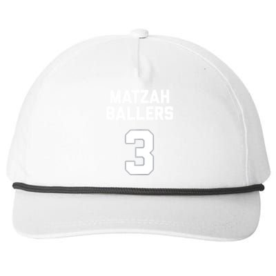 Matzah Baller 3 Funny Jewish Matzo Ball Pun Basketball Team Snapback Five-Panel Rope Hat