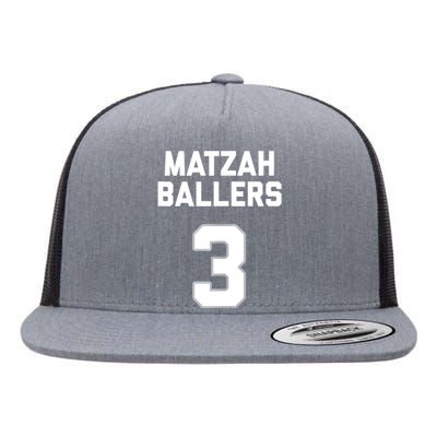 Matzah Baller 3 Funny Jewish Matzo Ball Pun Basketball Team Flat Bill Trucker Hat