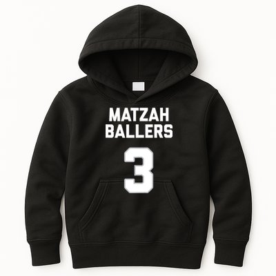 Matzah Baller 3 Funny Jewish Matzo Ball Pun Basketball Team Kids Hoodie