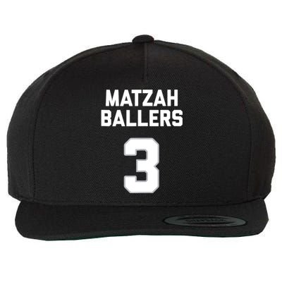 Matzah Baller 3 Funny Jewish Matzo Ball Pun Basketball Team Wool Snapback Cap