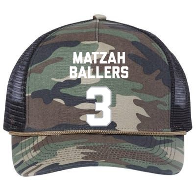 Matzah Baller 3 Funny Jewish Matzo Ball Pun Basketball Team Retro Rope Trucker Hat Cap