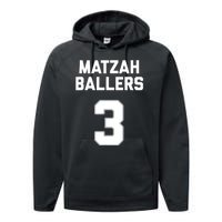 Matzah Baller 3 Funny Jewish Matzo Ball Pun Basketball Team Performance Fleece Hoodie