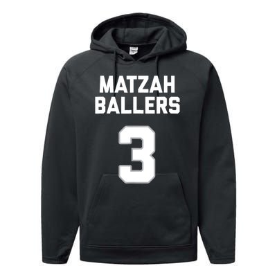 Matzah Baller 3 Funny Jewish Matzo Ball Pun Basketball Team Performance Fleece Hoodie