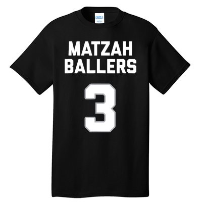 Matzah Baller 3 Funny Jewish Matzo Ball Pun Basketball Team Tall T-Shirt