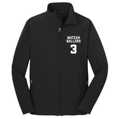 Matzah Baller 3 Funny Jewish Matzo Ball Pun Basketball Team Core Soft Shell Jacket