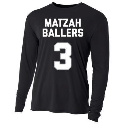 Matzah Baller 3 Funny Jewish Matzo Ball Pun Basketball Team Cooling Performance Long Sleeve Crew