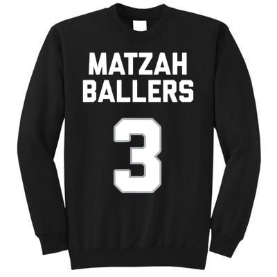 Matzah Baller 3 Funny Jewish Matzo Ball Pun Basketball Team Tall Sweatshirt