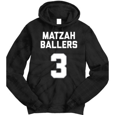 Matzah Baller 3 Funny Jewish Matzo Ball Pun Basketball Team Tie Dye Hoodie