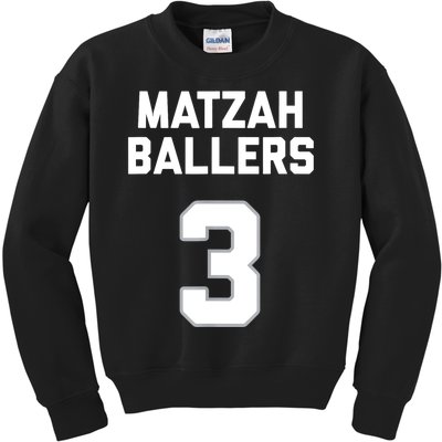 Matzah Baller 3 Funny Jewish Matzo Ball Pun Basketball Team Kids Sweatshirt