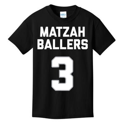 Matzah Baller 3 Funny Jewish Matzo Ball Pun Basketball Team Kids T-Shirt