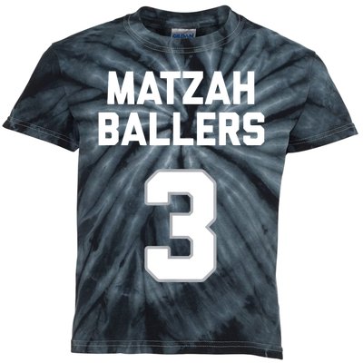 Matzah Baller 3 Funny Jewish Matzo Ball Pun Basketball Team Kids Tie-Dye T-Shirt