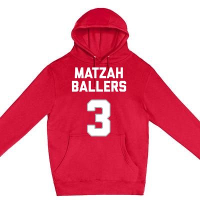 Matzah Baller 3 Funny Jewish Matzo Ball Pun Basketball Team Premium Pullover Hoodie