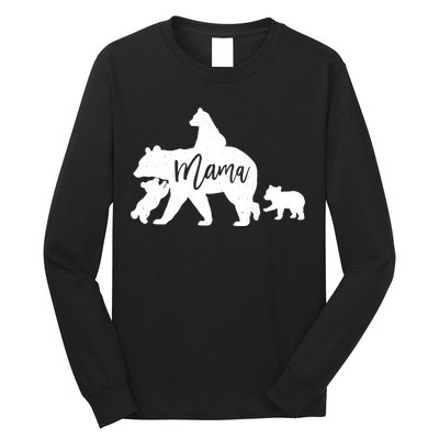 Mama Bear 3 Baby Bear Cubs Following Riding On Back TShirt TShirt Long Sleeve Shirt