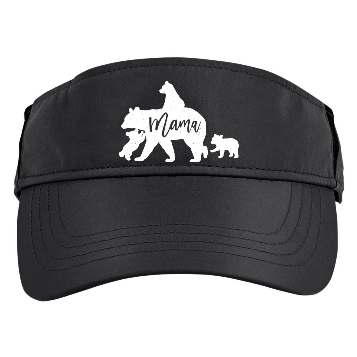 Mama Bear 3 Baby Bear Cubs Following Riding On Back TShirt TShirt Adult Drive Performance Visor
