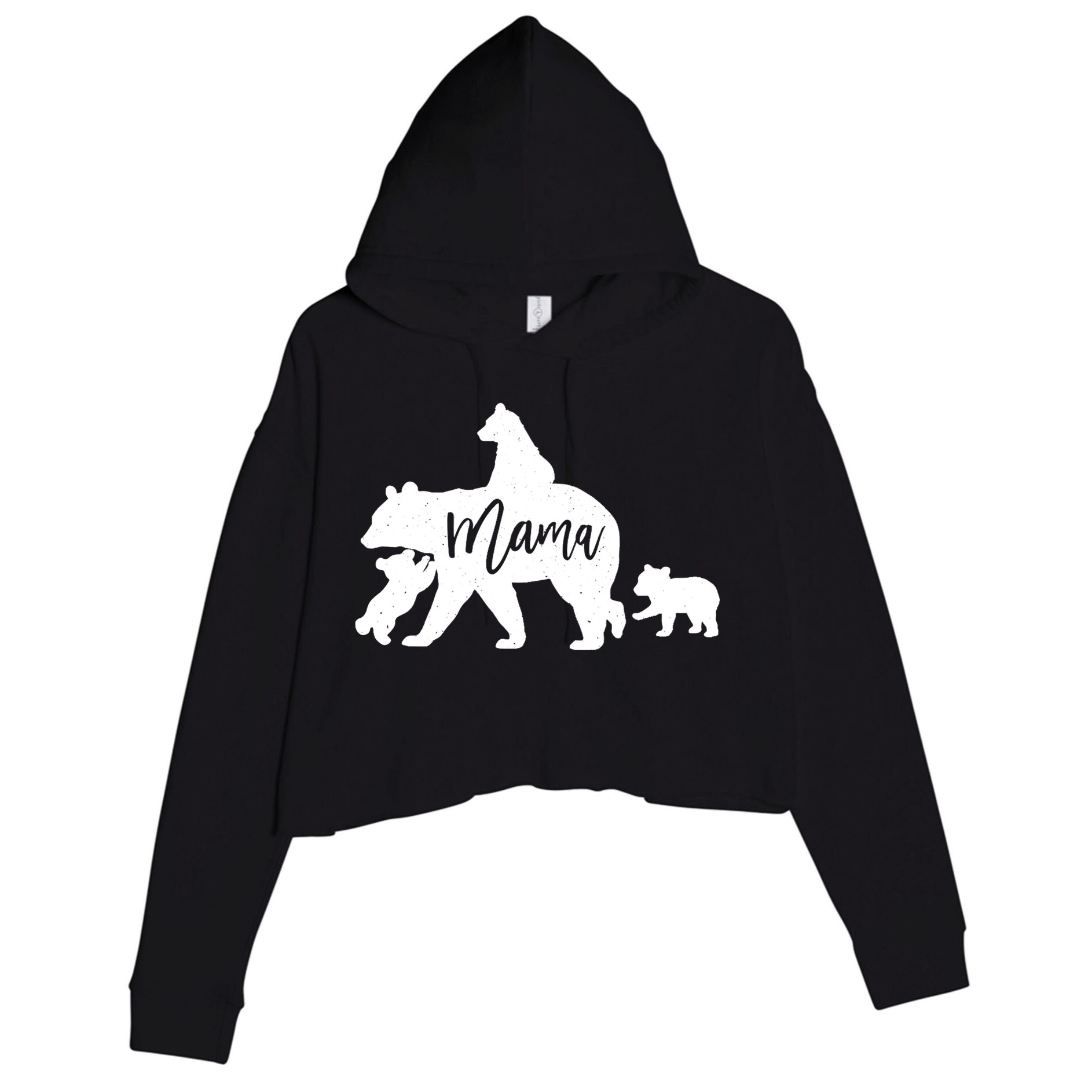 Mama Bear 3 Baby Bear Cubs Following Riding On Back TShirt TShirt Crop Fleece Hoodie