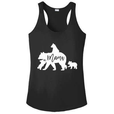 Mama Bear 3 Baby Bear Cubs Following Riding On Back TShirt TShirt Ladies PosiCharge Competitor Racerback Tank