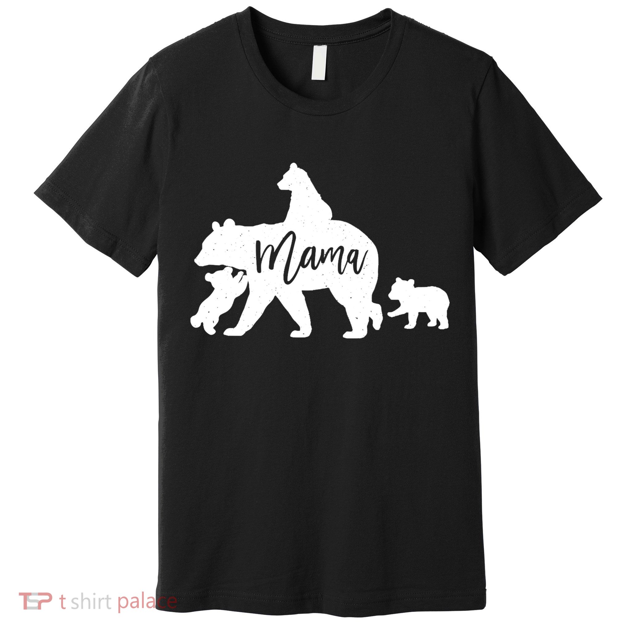 Mama Bear 3 Baby Bear Cubs Following Riding On Back TShirt TShirt Premium T-Shirt