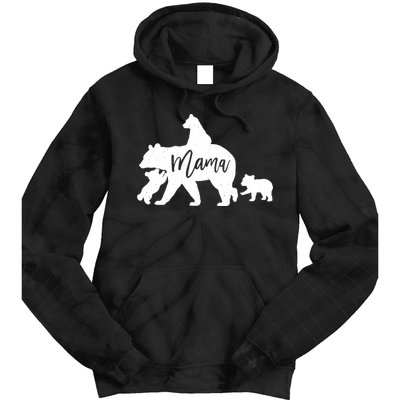 Mama Bear 3 Baby Bear Cubs Following Riding On Back TShirt TShirt Tie Dye Hoodie
