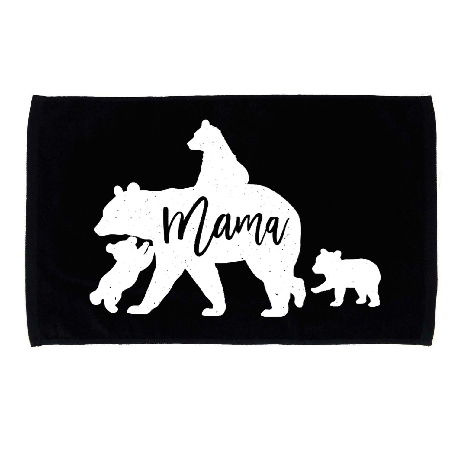 Mama Bear 3 Baby Bear Cubs Following Riding On Back TShirt TShirt Microfiber Hand Towel