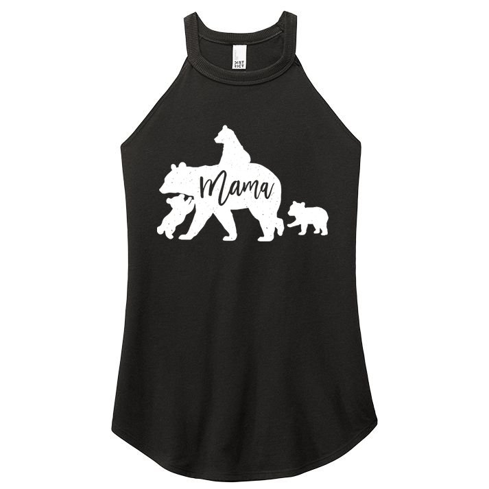 Mama Bear 3 Baby Bear Cubs Following Riding On Back TShirt TShirt Women's Perfect Tri Rocker Tank