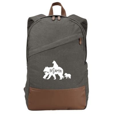 Mama Bear 3 Baby Bear Cubs Following Riding On Back TShirt TShirt Cotton Canvas Backpack
