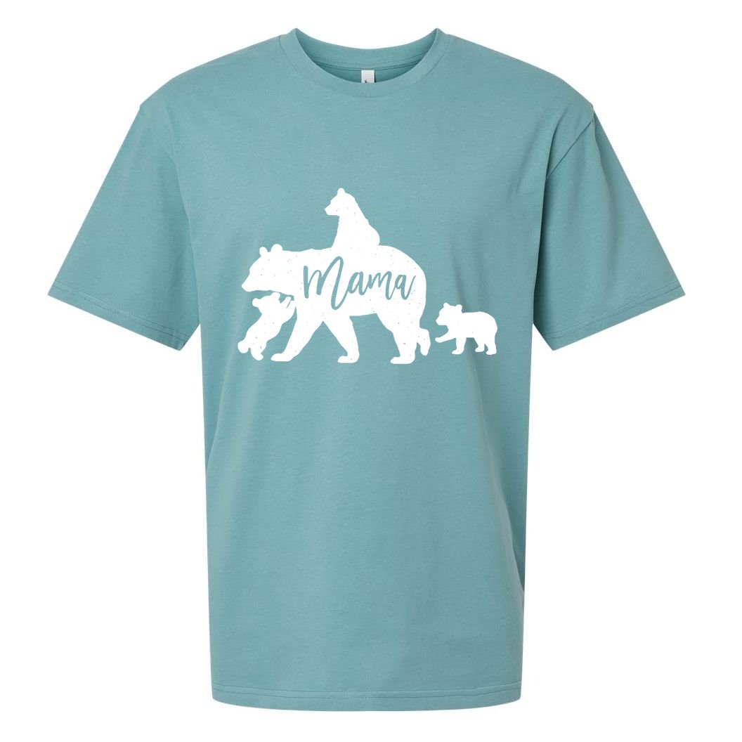 Mama Bear 3 Baby Bear Cubs Following Riding On Back TShirt TShirt Sueded Cloud Jersey T-Shirt