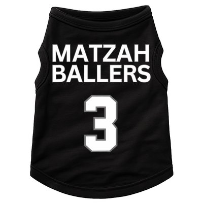 Matzah Ballers 3 Funny Jewish Pun Basketball Team Jersey Doggie Tank