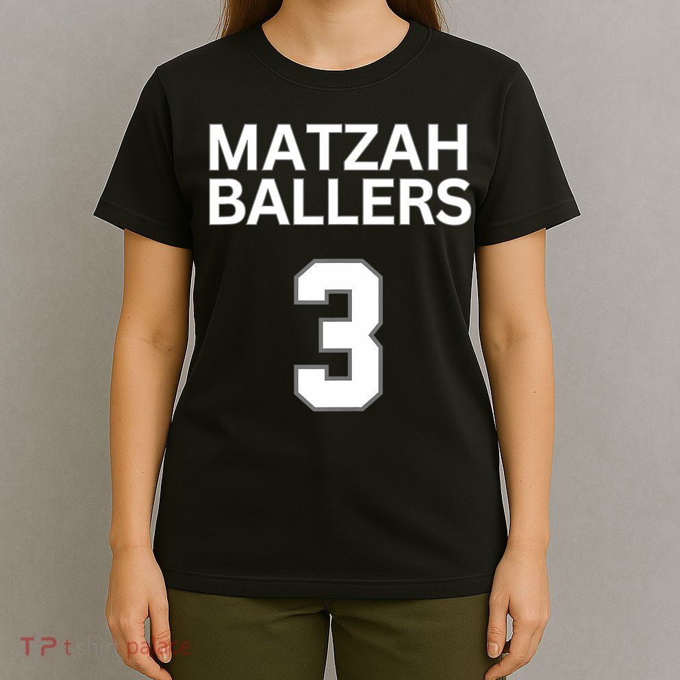 Matzah Ballers 3 Funny Jewish Pun Basketball Team Jersey T-Shirt