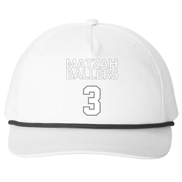 Matzah Ballers 3 Funny Jewish Pun Basketball Team Jersey Snapback Five-Panel Rope Hat