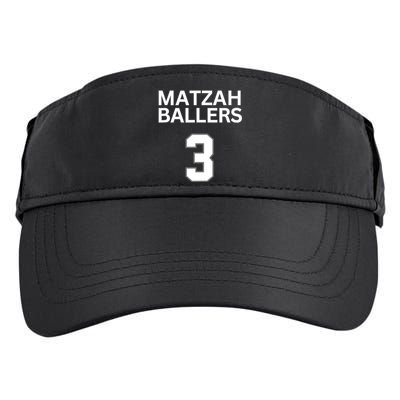 Matzah Ballers 3 Funny Jewish Pun Basketball Team Jersey Adult Drive Performance Visor