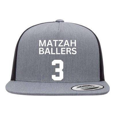 Matzah Ballers 3 Funny Jewish Pun Basketball Team Jersey Flat Bill Trucker Hat