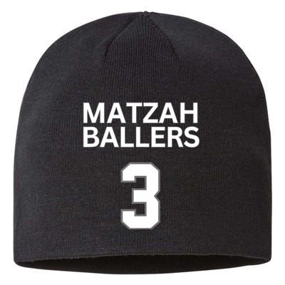 Matzah Ballers 3 Funny Jewish Pun Basketball Team Jersey Sustainable Beanie