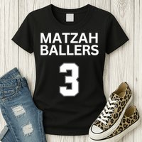 Matzah Ballers 3 Funny Jewish Pun Basketball Team Jersey Womens T-Shirt