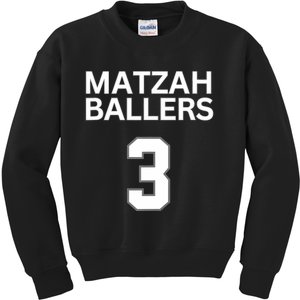 Matzah Ballers 3 Funny Jewish Pun Basketball Team Jersey Kids Sweatshirt