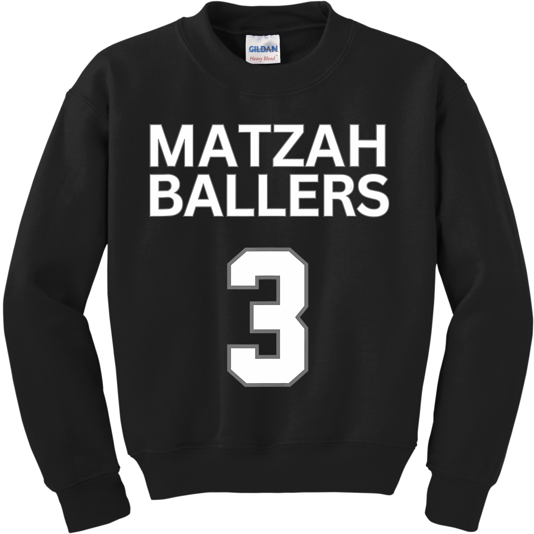 Matzah Ballers 3 Funny Jewish Pun Basketball Team Jersey Kids Sweatshirt