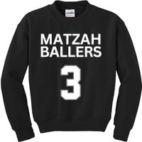 Matzah Ballers 3 Funny Jewish Pun Basketball Team Jersey Kids Sweatshirt