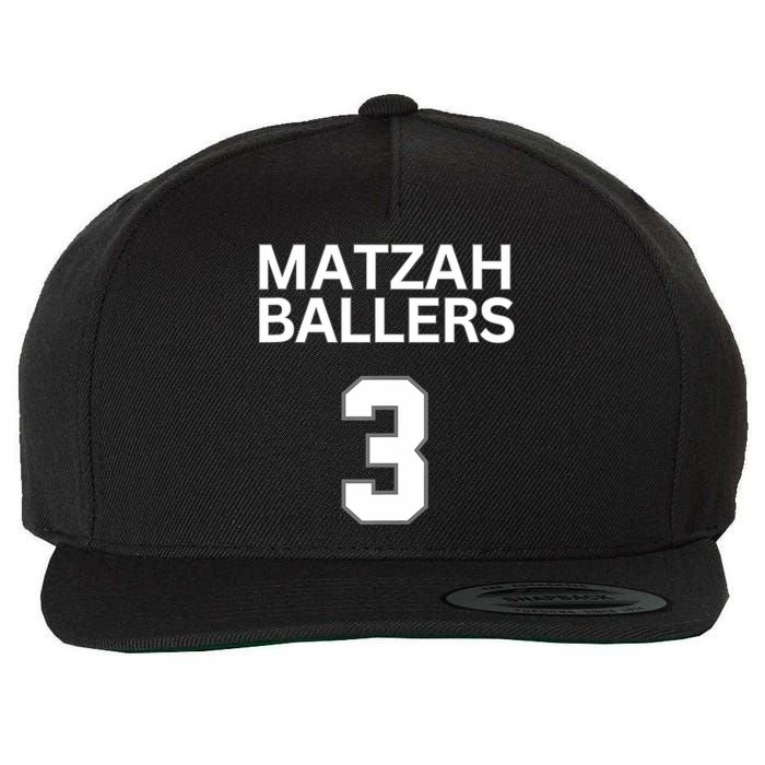 Matzah Ballers 3 Funny Jewish Pun Basketball Team Jersey Wool Snapback Cap