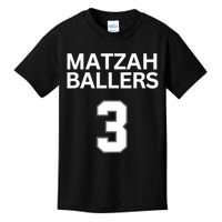 Matzah Ballers 3 Funny Jewish Pun Basketball Team Jersey Kids T-Shirt