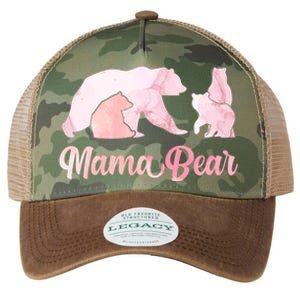 Mama Bear 3 Cubs Mom Bear Awesome Camping Gift Legacy Tie Dye Trucker Hat