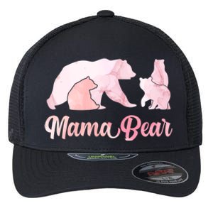 Mama Bear 3 Cubs Mom Bear Awesome Camping Gift Flexfit Unipanel Trucker Cap