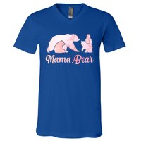 Mama Bear 3 Cubs Mom Bear Awesome Camping Gift V-Neck T-Shirt