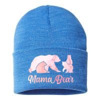 Mama Bear 3 Cubs Mom Bear Awesome Camping Gift Sustainable Knit Beanie