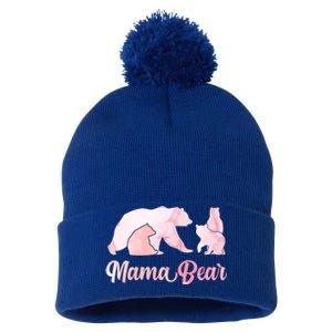 Mama Bear 3 Cubs Mom Bear Awesome Camping Gift Pom Pom 12in Knit Beanie