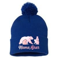 Mama Bear 3 Cubs Mom Bear Awesome Camping Gift Pom Pom 12in Knit Beanie