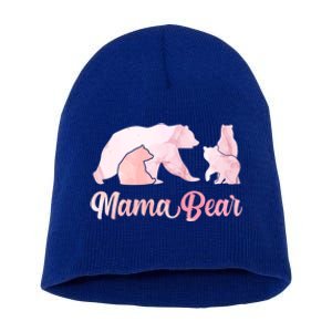 Mama Bear 3 Cubs Mom Bear Awesome Camping Gift Short Acrylic Beanie