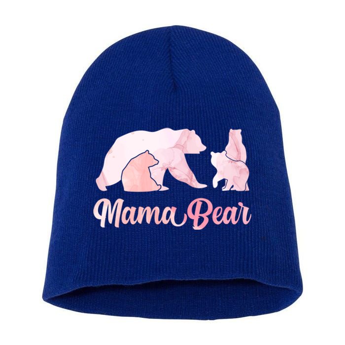 Mama Bear 3 Cubs Mom Bear Awesome Camping Gift Short Acrylic Beanie