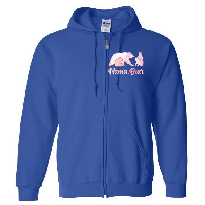 Mama Bear 3 Cubs Mom Bear Awesome Camping Gift Full Zip Hoodie