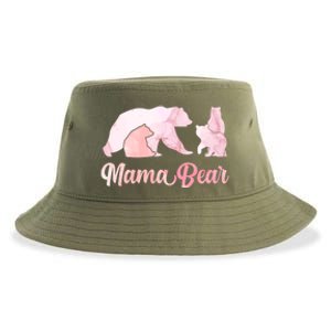 Mama Bear 3 Cubs Mom Bear Awesome Camping Gift Sustainable Bucket Hat