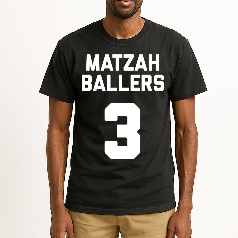 Matzah Baller 3 Funny Jewish Matzo Ball Pun Basketball Team Tall T-Shirt