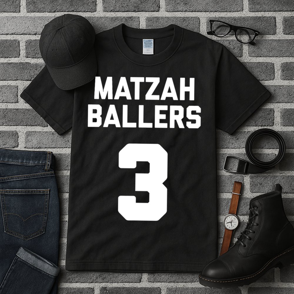 Matzah Baller 3 Funny Jewish Matzo Ball Pun Basketball Team Tall T-Shirt